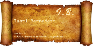Igari Bernadett névjegykártya